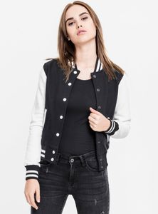 Urban Classics Ladies 2-tone College Sweatjacket, Farbe:blk/wht, Größe:XL
