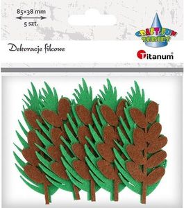 3D plstené listy 38x85mm zeleno-hnedé 2ks
