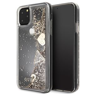 Guess Liquid Glitter Hearts - pouzdro pro iPhone 11 (zlaté)