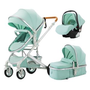 Baby Kinderwagen 3 in 1 Portable Travel Baby Carriage Fold Pram Aluminium Frame Newborn Infant Stroller