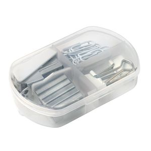 1 x Büroset Bürobox mit Tacker, 500 Heftklammern, 20 Büroklammern, 2 Dokumentenklammern und praktischer Aufbewahrungsbox