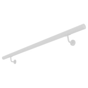 Edelstahl Handlauf 50 - 200 cm Treppengeländer Geländer Wandhandlauf für Treppe aus Edelstahlrohr Komplettset Weiß V2Aox, Länge:70 cm