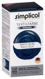 simplicol Textilfarbe intensiv: DIY Färbemittel in 23 Farben inkl. Farb-Fixierer, Farbe:Nacht-Blau (1808), Größe:1er Pack