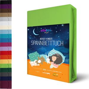 JERSEY KINDER Spannbettlaken 70x140cm Kinderlaken Spannbetttuch 100% Baumwolle für Kinderbett Babybett, in Farbe: Grün
