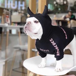 Hundekleidung Halloween Kostüme Cosplay Teufel Einhorn Winter Warme Haustierkleidung Baumwolle Plus Samt Kapuzenjacke Mantel Mops