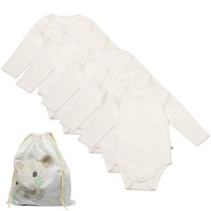 biorganic Langarm Unisex Ecru Baby Body (Set, 6-tlg., 5er-Pack Bodys & 1 Beutel) 100% Baumwolle GOTS-zert. Größe: 86 (18-24 Monate)