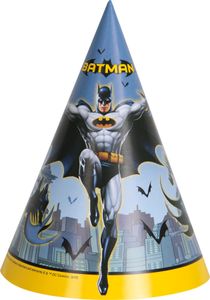 Batman Partyhüte Party-Accessoire 8 Stück bunt