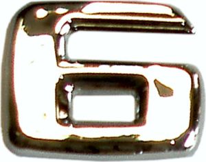 Hermann Schütz 3D-Relief-Chrome-Zahl 6 25x35mm