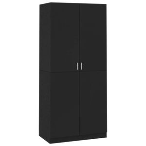 vidaXL Kleiderschrank Schwarz 90x52x200 cm Holzwerkstoff