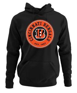 Cincinnati Bengals - American Football NFL Super Bowl Kapuzenpullover Hoodie, Schwarz, L, Vorne
