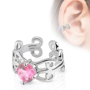 Ear Cuff Ohrklemme „Zirkonia“ Pink