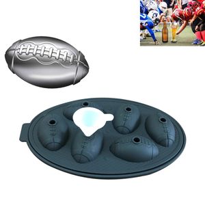 Eiswürfelform aus Silikon Eiswürfelbehälter Design Eiswürfelschale Eiskugelform BPA Frei Football Silikon Schwarz