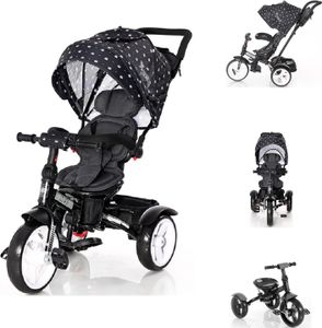 Lorelli Tricycle Neo 4 in 1 EVA-Reifen, Schiebestange, Sitz drehbar, verstellbar schwarz Krone
