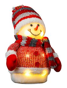 Schneemann LED Schal & Mütze Beleuchtung warmweiß Höhe 25 cm Schneemann