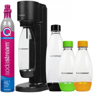 SodaStream Gaia Titan Wassersprudler eine 1L schwarze Flasche + 0.5L grüne und orange Flaschen
