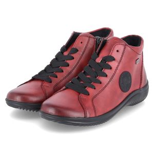 Remonte Damen sportliche Ankle Boots/ Schnürstiefeletten Rot Glattleder wasserfest Größe: 38