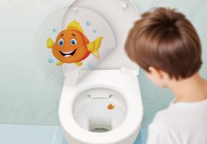 4 Fisch-Pinkelaufkleber – Die ultimative Zielscheibe für blitzsauberes WC und rasches Töpfchentraining – Ein spaßiges Gadget für Männer und Kinder!