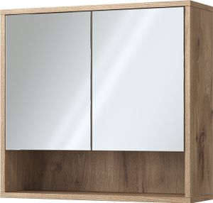Vicco Badspiegelschrank Eliza, 70 x 65 cm mit 2 Türen, Viking Oak