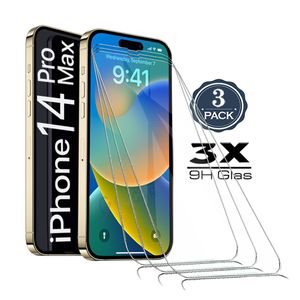 3X Für iPhone 14 Pro Max ( 6.7" ) - Panzerglas Glasfolie Display Schutz Folie Glas 9H Hart Echt Glas Displayschutzfolie 3 Stück