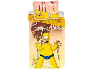 The Simpsons Homer Beach Wende-Bettwäsche-Set, 100 % Baumwolle