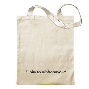 Kiwistar - Baumwolltasche - natur - I aim to misbehave - Tragetasche Stoffbeutel Umhängetasche langer Henkel