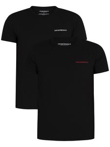Emporio Armani Herren 2er Pack Lounge Crew T-Shirts, Schwarz L