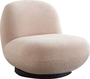 Teddy Sessel Loungesessel Relaxsessel Emma drehbar aus Bouclé-Stoff - Beige