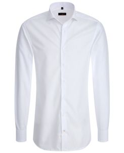 Eterna - Slim Fit - Bügellfreies Herren Langarm Hemd mit Hai-Kragen, Popeline in versch. Farben (1100 F182), Größe:40, Farbe:Weiß (00)