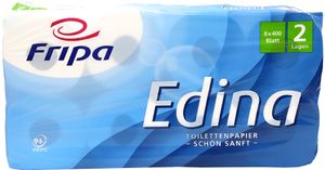 Fripa Toilettenpapier Edina 2-lagig hochweiß 8 Rollen à 400 Blatt