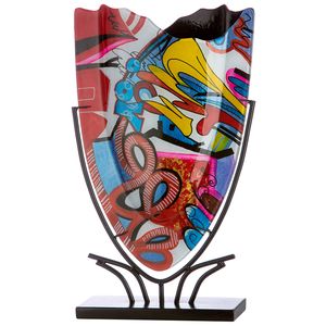 Casablanca by Gilde  Glasart ovale Dekovase Street Art  H. 47 cm,39998