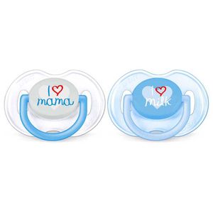 Philips Avent Classic Pacifier X2 White / Blue 0-6 Months