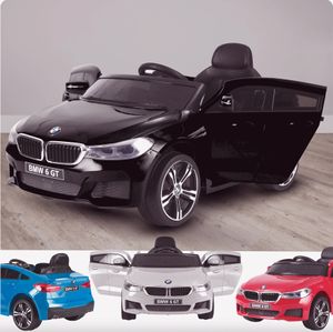 BMW Elektro-Kinderfahrzeug 6-er GT Schwarz - Leistungsstarke Batterie - Ferngesteuert - Sicher Für Kinder