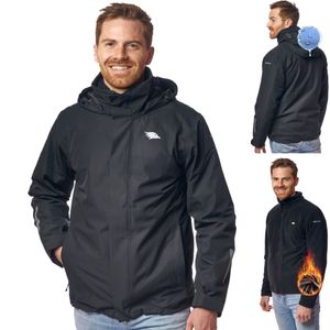 3in1 Smart Jacket - Wasserdichte Jacke mit Fleece Zipp-In - Herren, schwarz, XL