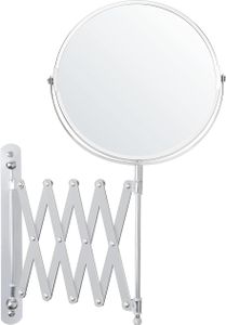 Belle Vous Chrom Wandmontage Kosmetikspiegel Ausziehbar 360 ° Schwenkbar Wandspiegel Rund - 3X Vergrößerung - 22 x 21,7 cm - Doppelseitig Rotierender