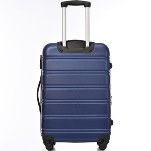 Flieks Reisekoffer mit Universalrad, Trolley Hartschalenkoffer Handgepäck Koffer mit Schwenkrollen, L, 45x28x69cm, Dunkelblau
