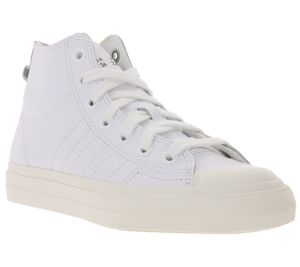 adidas Originals Nizza Hi RF High-Top-Sneaker lässige Damen Basketball-Schuhe mit Echtleder-Anteil Weiß, Größe:36