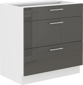 Spodní zásuvková skříňka LAJLA - šířka 80 cm, šedá / bílá