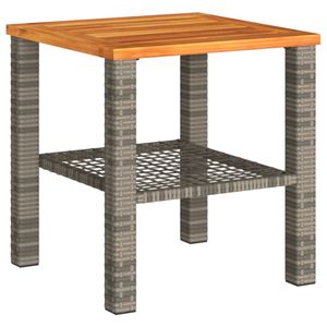 vidaXL Zahradní stůl šedý 40x40x42 cm polyratan akáciové dřevo