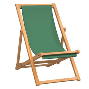 vidaXL Strandstuhl Klappbar Massivholz Teak Grün