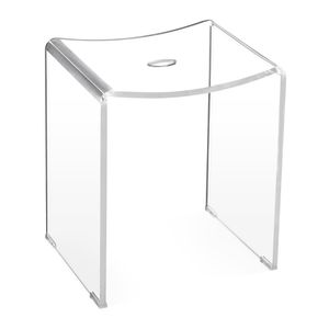 Navaris Duschhocker aus Acryl 43,5x37x28cm - Badhocker Badezimmer Stuhl - Sitzbank für Dusche und Badewanne - Hocker rutschfest modern transparent