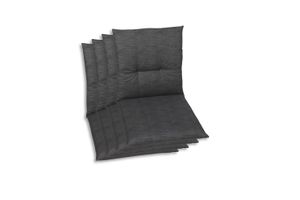 GO-DE Textil, Sesselauflage Niederlehner, 4er Set, Farbe: grau, Maße: 98 cm x 48 cm x 5 cm, Rueckenhoehe: 52 cm