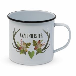 PPD Waldmeister Happy Metal Mug, Henkelbecher, Kaffeebecher, Becher, Tasse, Metall, 500 ml, 180001168