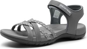 DREAM PAIRS Damen Sportsandalen mit gepolstertem EVA-Fußbett & rutschfester Gummisohle, Atmungsaktive Outdoor-Sandalen für Strand, Wandern & Alltag,Farbe: GRAU, Größe: 39 DREAM PAIRS Damen Sportsandalen mit gepolstertem EVA-Fußbett & rutschfester Gummisohle, Atmungsaktive Outdoor-Sandalen für Strand, Wandern & Alltag,Farbe: GRAU, Größe: 39