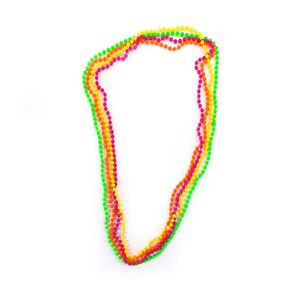 Oblique Unique Perlenkette Halskette Fasching Karneval 80er Jahre Hippie 4er Set - bunt
