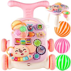 Malplay Detské chodítko 5v1| Hrací stolík s učebnou doskou | Svetlo a zvuk | Detské chodítko a hracia doska | Od 1 roka