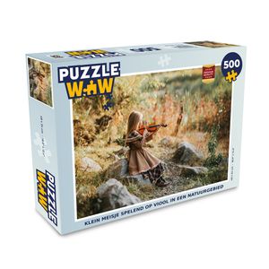 MuchoWow® Puzzle 500 Teile Kleines Mädchen spielt Geige in einem Naturschutzgebiet - 500 Teile - Kinder - Selberbauen - Puzzlespiele