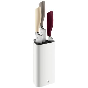 WMF Elements Messerblock mit Messerset 4-teilig, 3 Messer, Block aus Kunststoff, Spezialklingenstahl, mit Kunststoff-Bürsteneinsatz