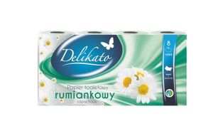 Delikato, Papier toaletowy rumiankowy, 8 rolek