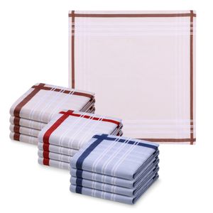 JEMIDI Taschentücher aus Baumwolle - 12x Stofftaschentücher im Set - Taschentuch aus Stoff für Herren - Herrentaschentücher wiederverwendbar - versch. Farben