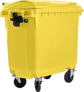 Hardwex Müllcontainer 660 l Gelb mit Flachdeckel